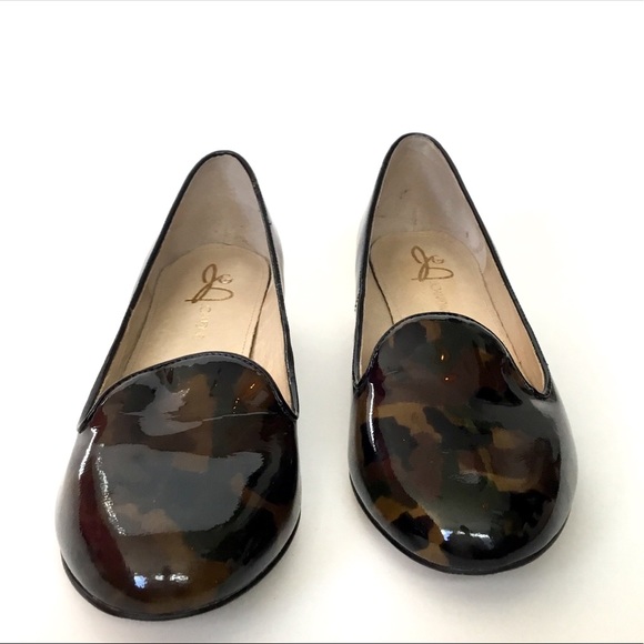 Joan & David Mitzie camo Print loafers gold heel 8 - Picture 2 of 7